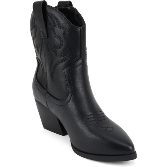 Blazing Ankle Boot Women Black Pointe Toe Camouflage
