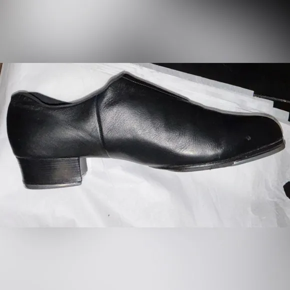 BLOCH Ladies 9.5 Tap Flex Slip On Black Leather Tap Shoes
