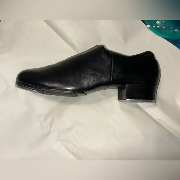 BLOCH Ladies 9.5 Tap Flex Slip On Black Leather Tap Shoes