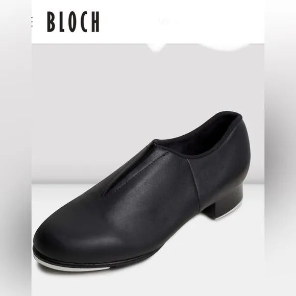 BLOCH Ladies 9.5 Tap Flex Slip On Black Leather Tap Shoes
