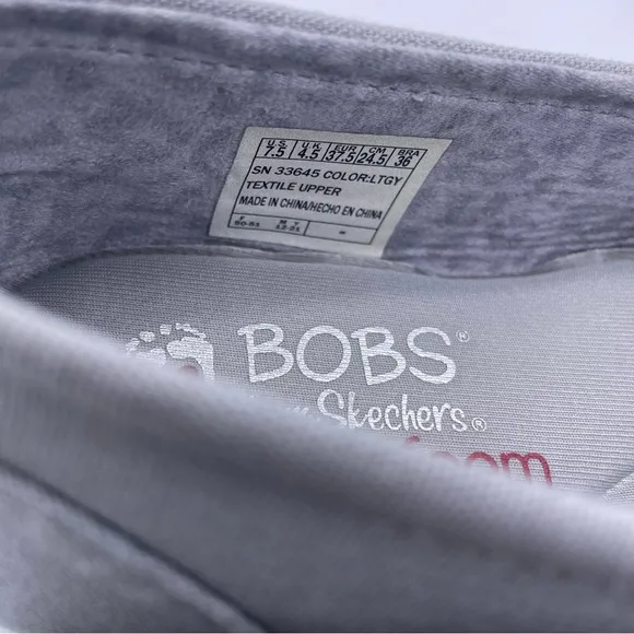 Bobs for Skechers memory foam arc pillow casual slip ons gray shoes Size 7.5