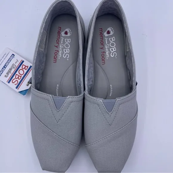Bobs for Skechers memory foam arc pillow casual slip ons gray shoes Size 7.5