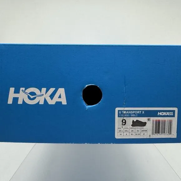 Brand New Hoka One One U Transport X Black Gum 1152450 BBLC Men’s Size 9