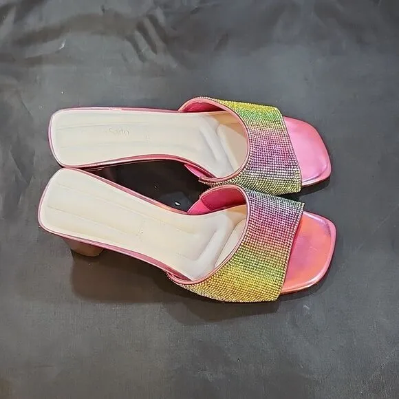 BRAND NEW FRANCO SARTO LINLEY JEWELED MICROFIBER WOMEN'S SANDAL