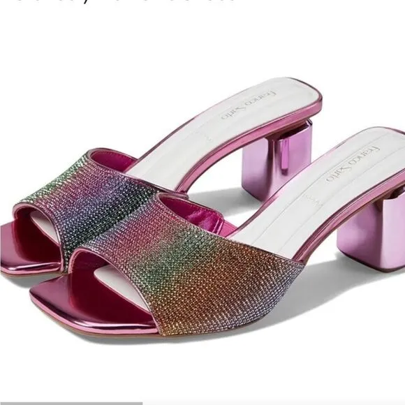 BRAND NEW FRANCO SARTO LINLEY JEWELED MICROFIBER WOMEN'S SANDAL