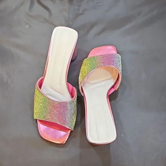 BRAND NEW FRANCO SARTO LINLEY JEWELED MICROFIBER WOMEN'S SANDAL