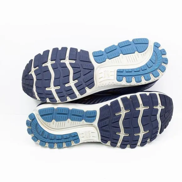 BROOKS Ghost 12 Athletic Running Shoes Sneakers Navy Blue Gold Mens 12 Wide 2E