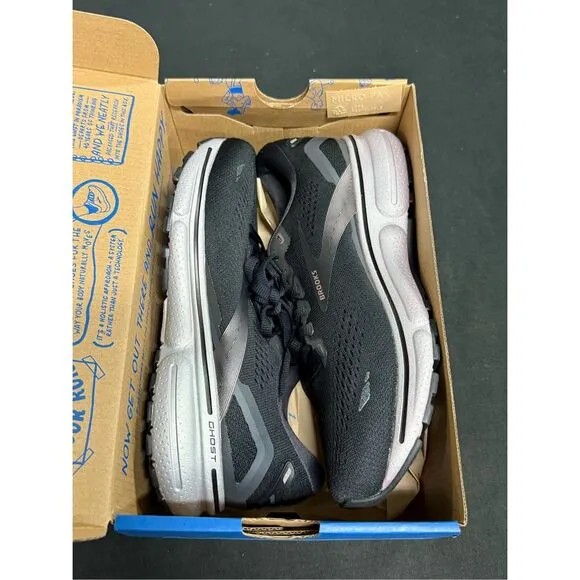Brooks Ghost 15 Black Rose Gold Running Shoes Sneakers 7 Wide