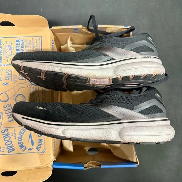 Brooks Ghost 15 Black Rose Gold Running Shoes Sneakers 9 Wide