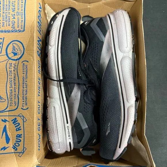 Brooks Ghost 15 Black Rose Gold Running Shoes Sneakers 9 Wide