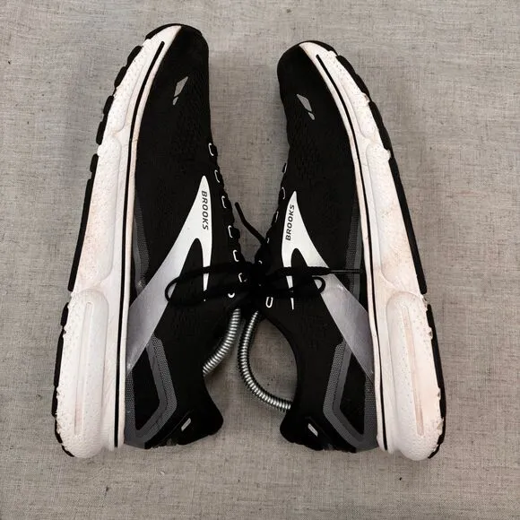 Brooks Ghost 15 Running Shoes Black White Mesh Rubber Lace Up Men's 11