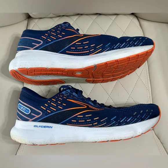 BROOKS Glycerin 20 men’s running shoes size 11.5 wide width blue orange