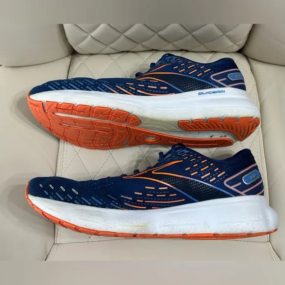BROOKS Glycerin 20 men’s running shoes size 11.5 wide width blue orange