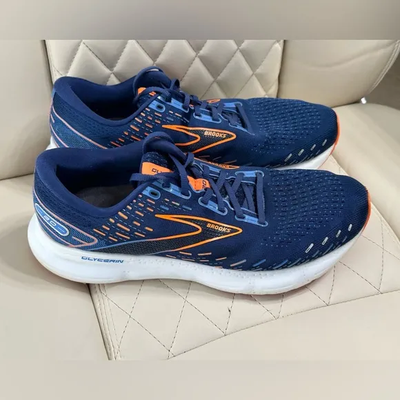 BROOKS Glycerin 20 men’s running shoes size 11.5 wide width blue orange