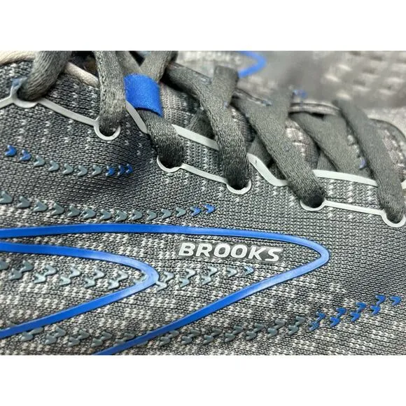Brooks Glycerin GTS 19 Men's 12 2E Wide Running Shoes Gray Blue 1103572E095