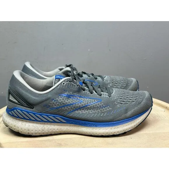 Brooks Glycerin GTS 19 Men's 12 2E Wide Running Shoes Gray Blue 1103572E095