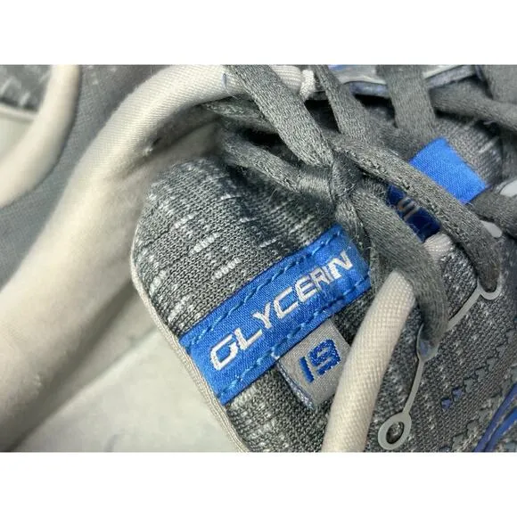 Brooks Glycerin GTS 19 Men's 12 2E Wide Running Shoes Gray Blue 1103572E095