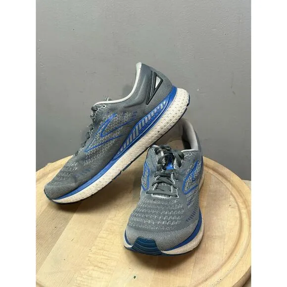 Brooks Glycerin GTS 19 Men's 12 2E Wide Running Shoes Gray Blue 1103572E095
