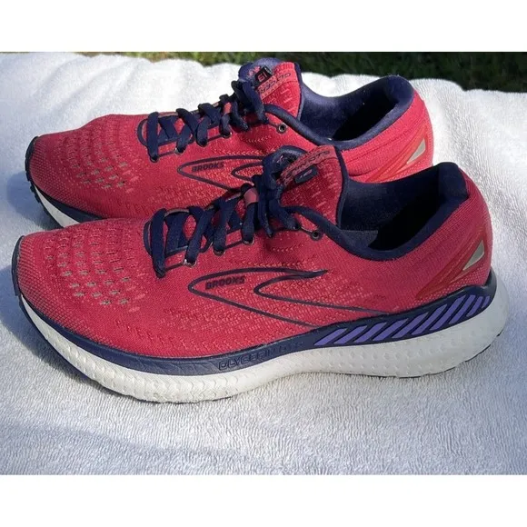Brooks Glycerin GTS 19 Running Shoes Womens 8.5 Pink Comfort Cushion 1203441B623