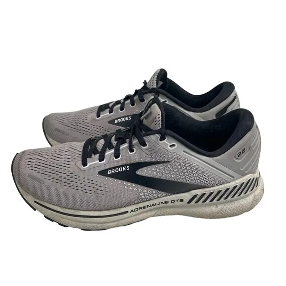 Brooks Men's Adrenaline GTS 22 Running Shoes Gray Black 9.5 Narrow 1103661B012