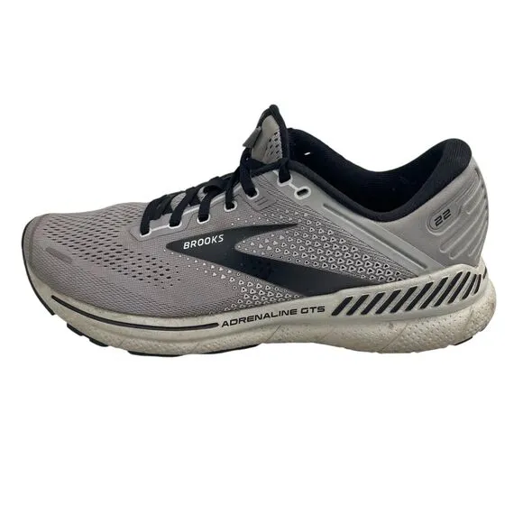 Brooks Men's Adrenaline GTS 22 Running Shoes Gray Black 9.5 Narrow 1103661B012