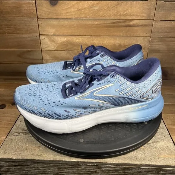 Brooks Glycerin 20 Women's Size 10 Blue/Peach/White Lace Up Shoes NO INSOLES