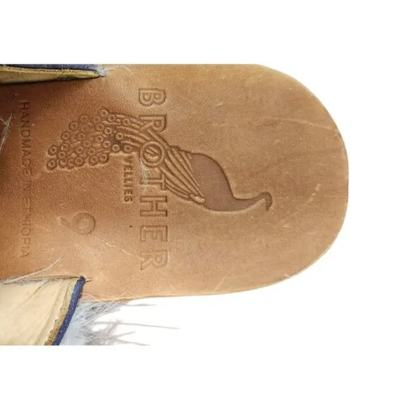Brother Vellies Marabou Lamu Sandal Lavender Size 9