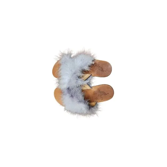 Brother Vellies Marabou Lamu Sandal Lavender Size 9