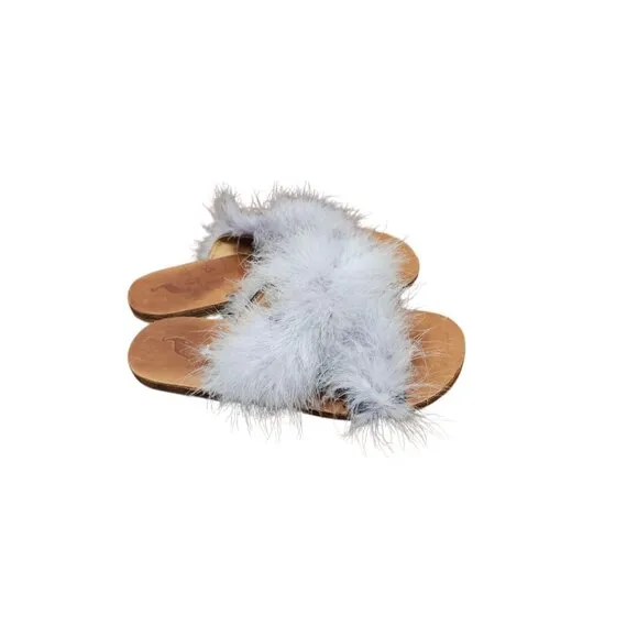 Brother Vellies Marabou Lamu Sandal Lavender Size 9