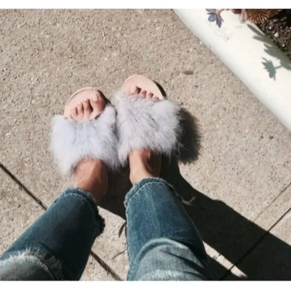 Brother Vellies Marabou Lamu Sandal Lavender Size 9