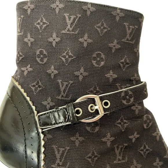 Brown &amp; Black Louis Vuitton Monogram Ankle 37-US 7 (fits like 6.5)