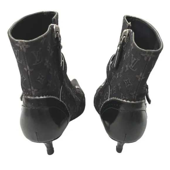 Brown &amp; Black Louis Vuitton Monogram Ankle 37-US 7 (fits like 6.5)