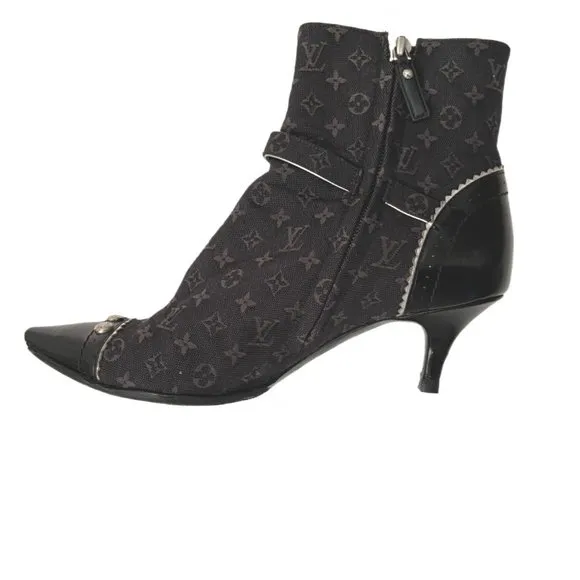 Brown &amp; Black Louis Vuitton Monogram Ankle 37-US 7 (fits like 6.5)