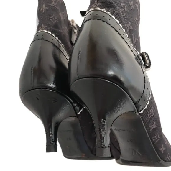 Brown &amp; Black Louis Vuitton Monogram Ankle 37-US 7 (fits like 6.5)
