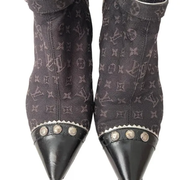 Brown &amp; Black Louis Vuitton Monogram Ankle 37-US 7 (fits like 6.5)