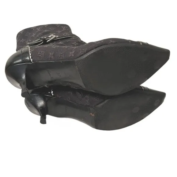 Brown &amp; Black Louis Vuitton Monogram Ankle 37-US 7 (fits like 6.5)