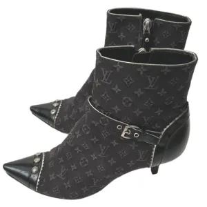 Brown &amp; Black Louis Vuitton Monogram Ankle 37-US 7 (fits like 6.5)