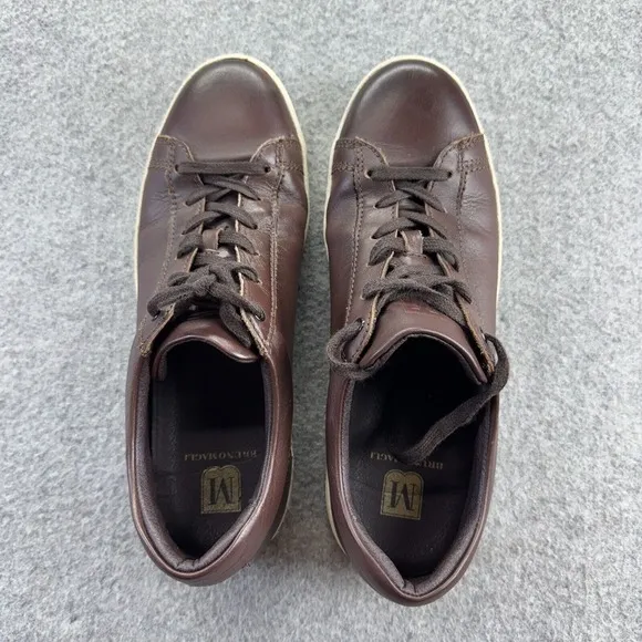 Bruno Magli Diego Sneakers Men's 10M Cognac Low Top Shoes Brown Leather Lace Up