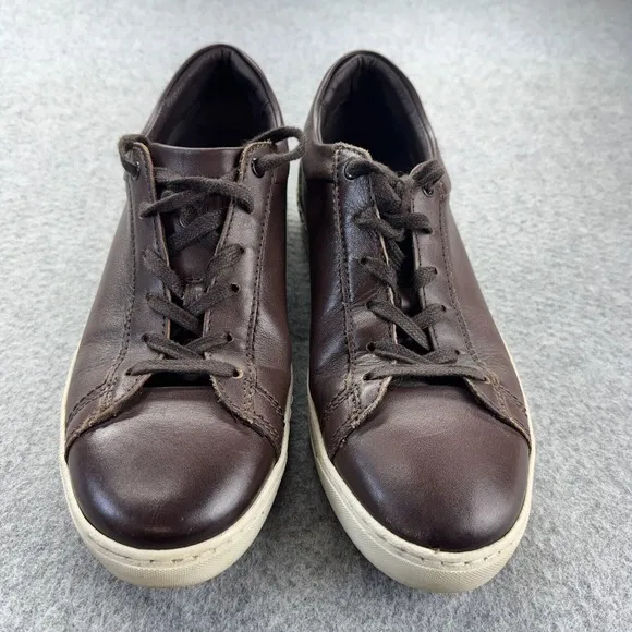 Bruno Magli Diego Sneakers Men's 10M Cognac Low Top Shoes Brown Leather Lace Up