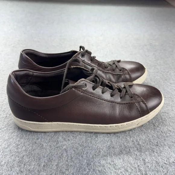 Bruno Magli Diego Sneakers Men's 10M Cognac Low Top Shoes Brown Leather Lace Up