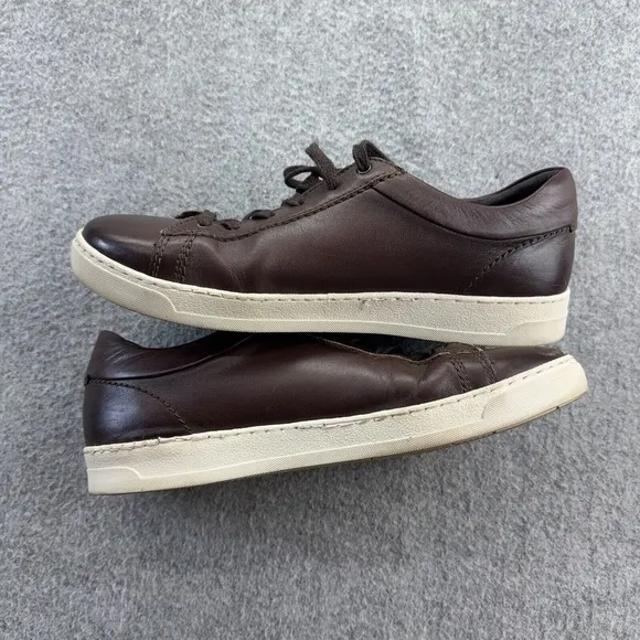 Bruno Magli Diego Sneakers Men's 10M Cognac Low Top Shoes Brown Leather Lace Up