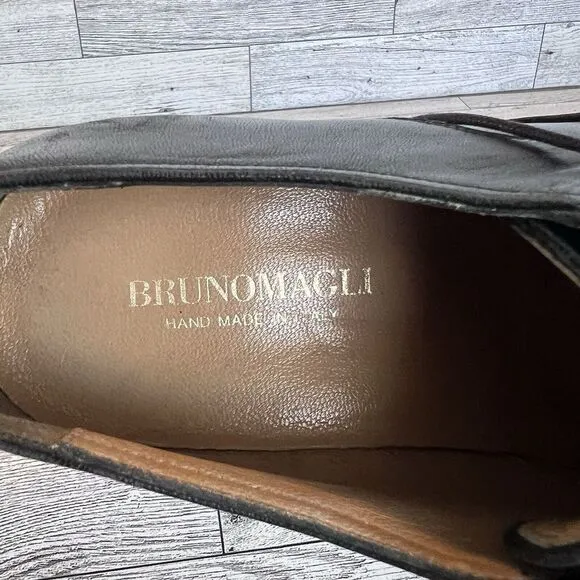 Bruno Magli Mens Black Leather Dress Shoes Made‎ In Italy 8.5 Formal Work Attire