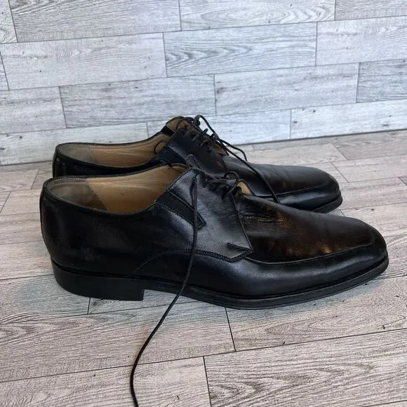 Bruno Magli Mens Black Leather Dress Shoes Made‎ In Italy 8.5 Formal Work Attire