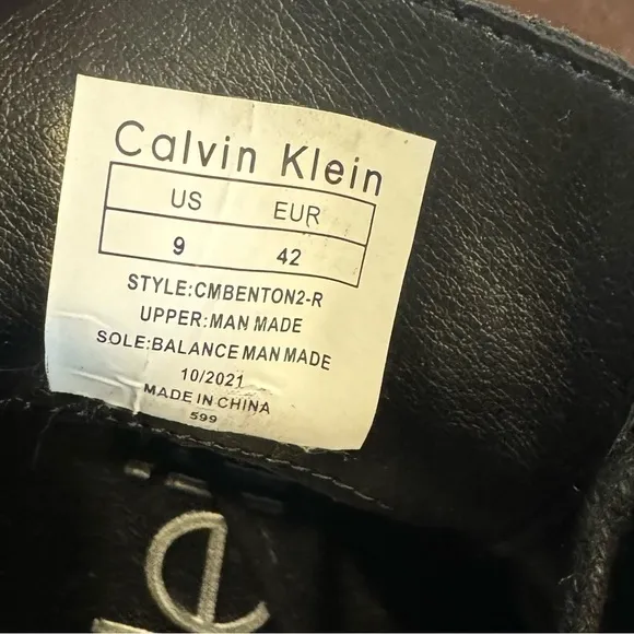 Calvin Klein Benton 2 Black textured oxford men’s dress shoes size 9