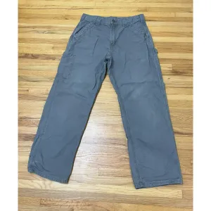 Carhartt Utility Chino Pant Men's 34x30 Gray Dungaree Fit Workwear Straight Leg