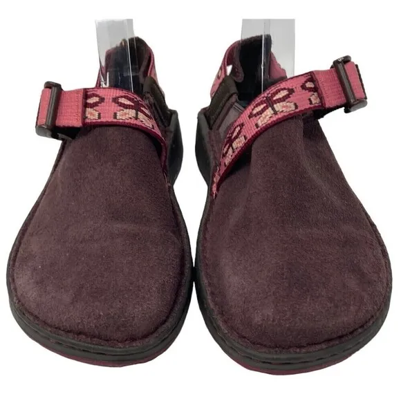 Chaco Pedshed Pink Butterfly Fig Suede Hiking Comfort Shoes Womens Size 4