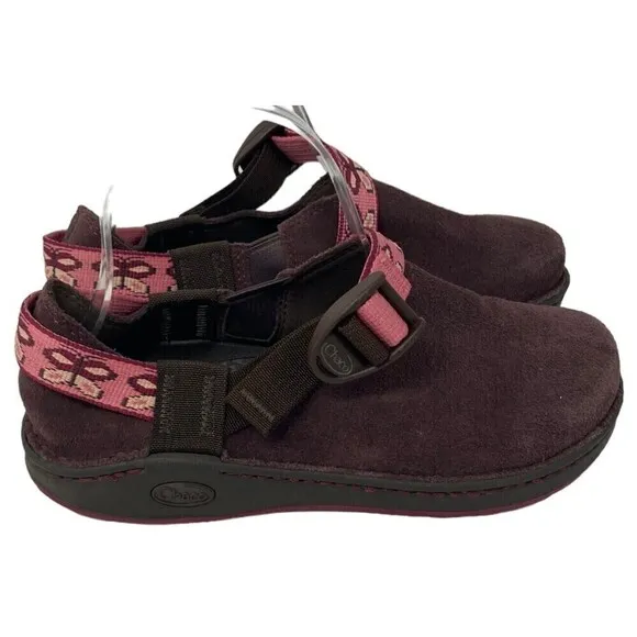 Chaco Pedshed Pink Butterfly Fig Suede Hiking Comfort Shoes Womens Size 4