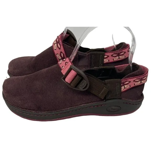 Chaco Pedshed Pink Butterfly Fig Suede Hiking Comfort Shoes Womens Size 4