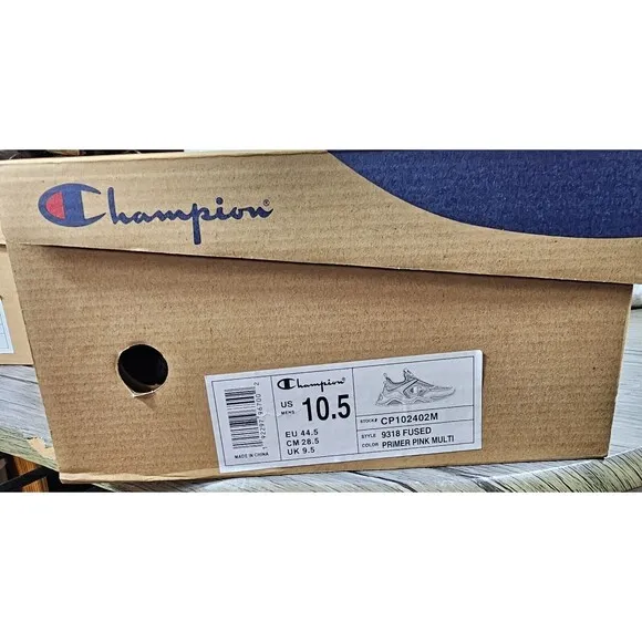 Champion 9318 Fused Sneakers NIB Primer Pink Multi Color Running Men's SZ 10.5