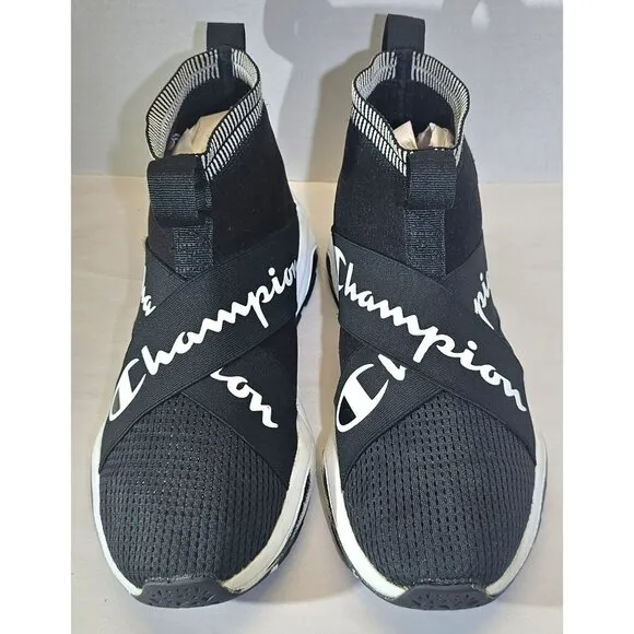 Champion Men's Black/White/Red Rally Crossover  Slip-On Causual Breathable